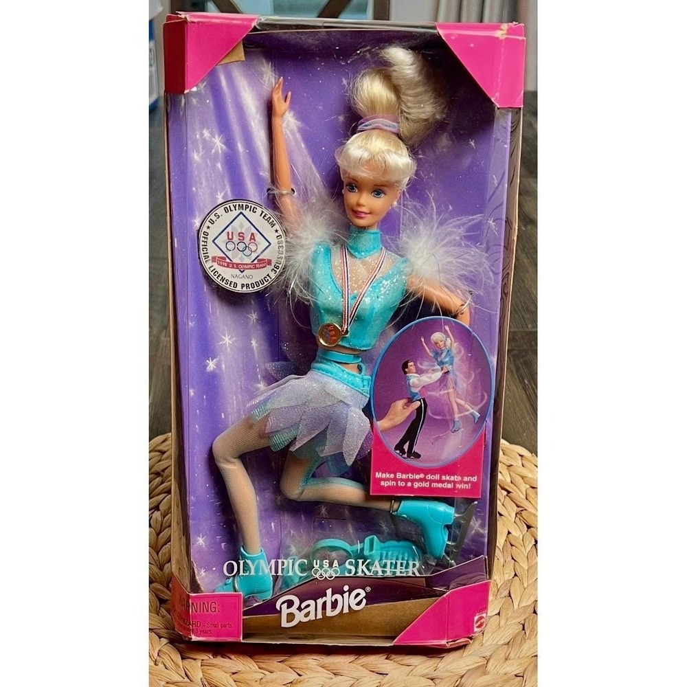 Vintage 1997 Olympic Skater Barbie Doll Nagano 1998 USA Team Mattel 18501